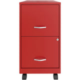 NuSparc Mobile File Cabinet, 14.2" Width x 18" Depth x 26.5" Height, Red, Painted Steel (NPRVF218AMRD) Each