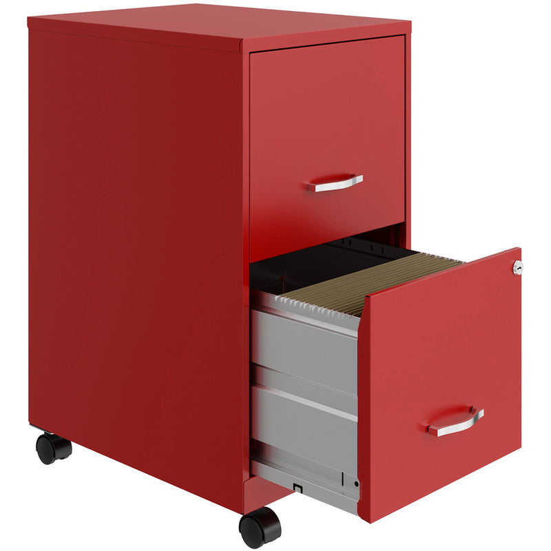 NuSparc Mobile File Cabinet, 14.2" Width x 18" Depth x 26.5" Height, Red, Painted Steel (NPRVF218AMRD) Each