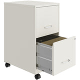 NuSparc Mobile File Cabinet, 14.2" Width x 18" Depth x 26.5" Height, White, Painted Steel (NPRVF218AMWE) Each