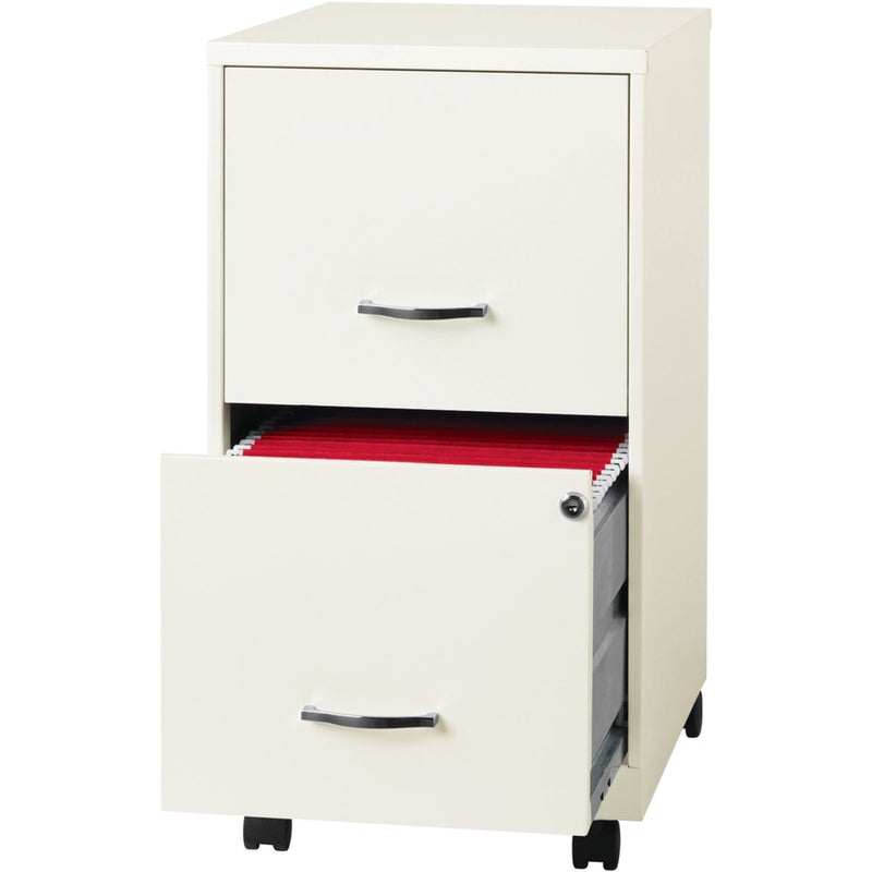 NuSparc Mobile File Cabinet, 14.2" Width x 18" Depth x 26.5" Height, White, Painted Steel (NPRVF218AMWE) Each