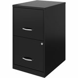 NuSparc 2 Drawer Vertical File Cabinet, 14.2" Width x 18" Depth x 24.5" Height, Black, Baked Enamel, Steel, Recycled (NPRVF218AABK) Each