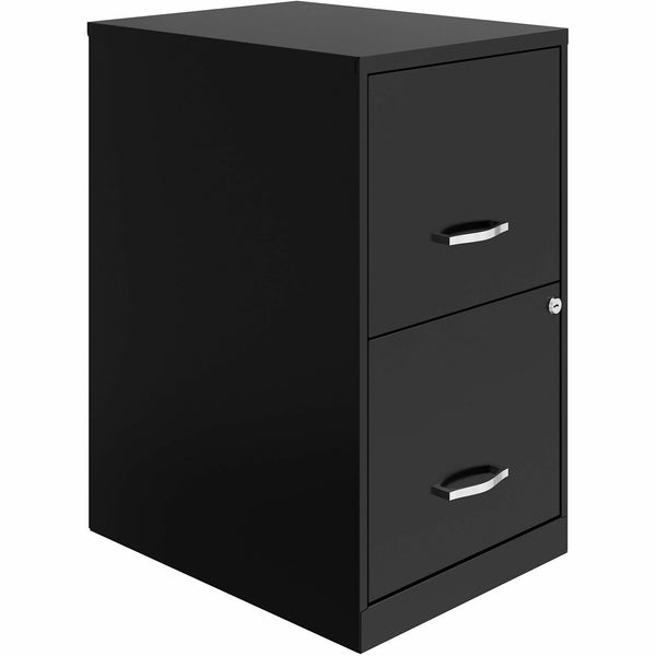 NuSparc 2 Drawer Vertical File Cabinet, 14.2" Width x 18" Depth x 24.5" Height, Black, Baked Enamel, Steel, Recycled (NPRVF218AABK) Each