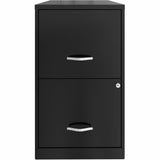 NuSparc 2 Drawer Vertical File Cabinet, 14.2" Width x 18" Depth x 24.5" Height, Black, Baked Enamel, Steel, Recycled (NPRVF218AABK) Each