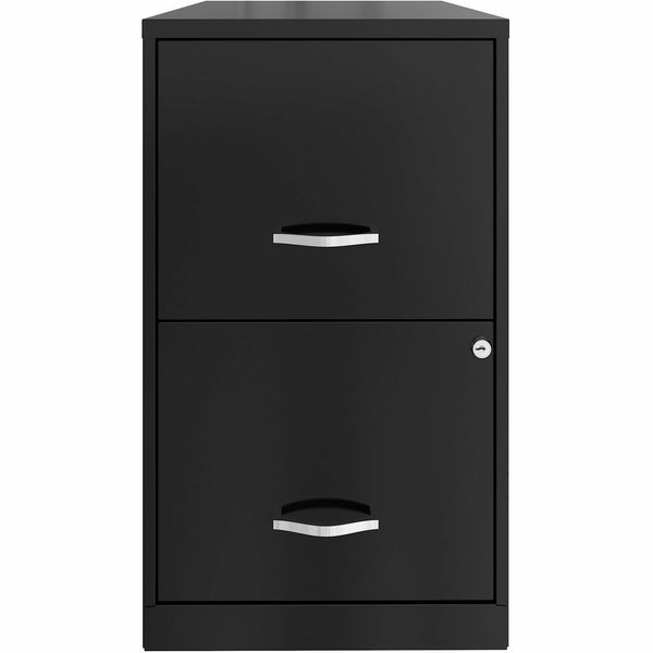 NuSparc 2 Drawer Vertical File Cabinet, 14.2" Width x 18" Depth x 24.5" Height, Black, Baked Enamel, Steel, Recycled (NPRVF218AABK) Each