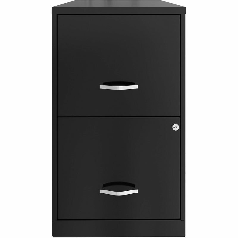 NuSparc 2 Drawer Vertical File Cabinet, 14.2" Width x 18" Depth x 24.5" Height, Black, Baked Enamel, Steel, Recycled (NPRVF218AABK) Each
