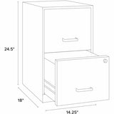 NuSparc 2 Drawer Vertical File Cabinet, 14.2" Width x 18" Depth x 24.5" Height, Black, Baked Enamel, Steel, Recycled (NPRVF218AABK) Each