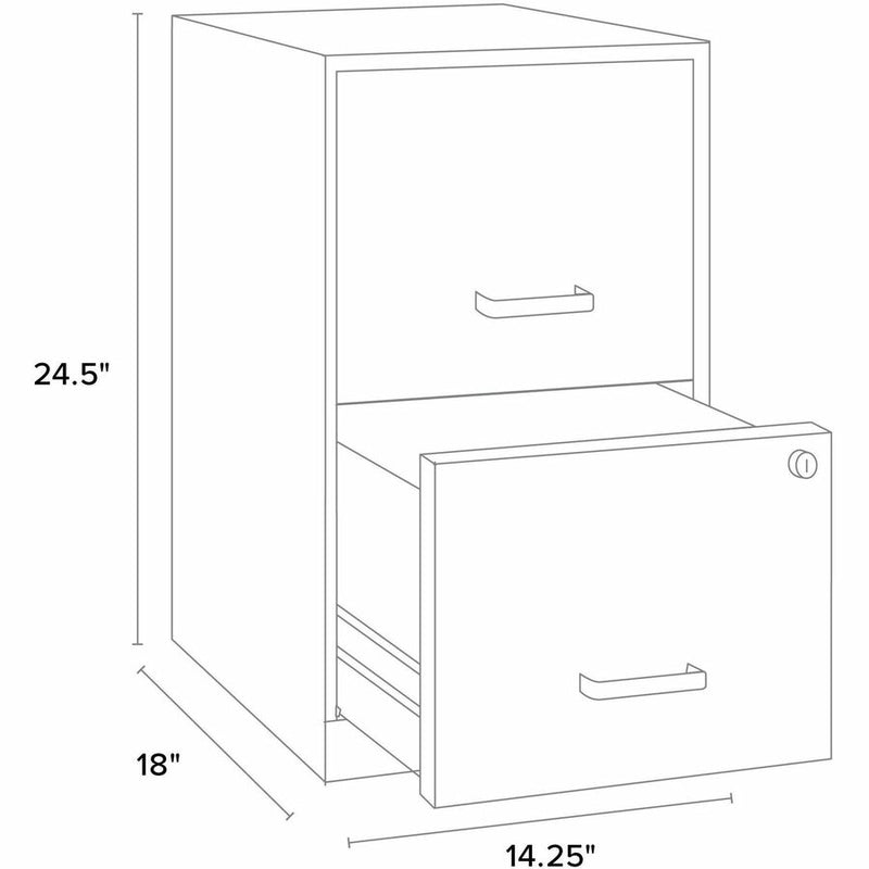 NuSparc 2 Drawer Vertical File Cabinet, 14.2" Width x 18" Depth x 24.5" Height, Black, Baked Enamel, Steel, Recycled (NPRVF218AABK) Each