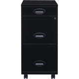 NuSparc 3 Drawer File Cabinet, 14.2" Width x 18" Depth x 29.5" Height, Black, Painted Steel, Recycled (NPRVF318EMBK) Each