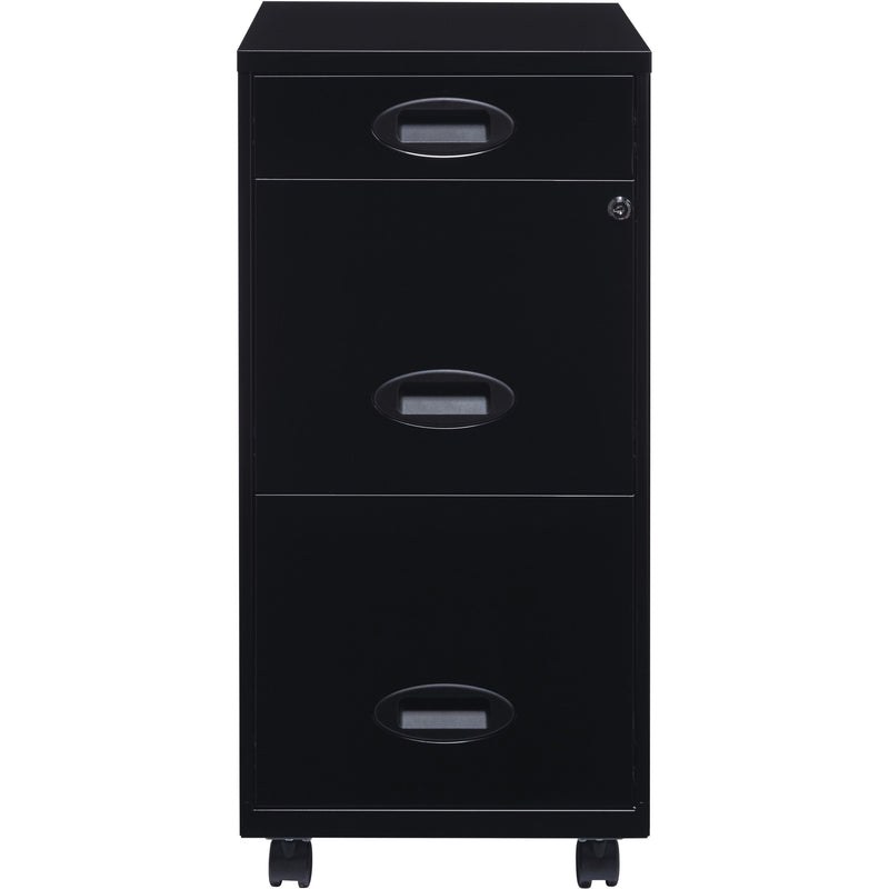 NuSparc 3 Drawer File Cabinet, 14.2" Width x 18" Depth x 29.5" Height, Black, Painted Steel, Recycled (NPRVF318EMBK) Each