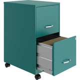 NuSparc Mobile File Cabinet, 14.2" Width x 18" Depth x 26.5" Height, Teal, Painted Steel (NPRVF218AMTL) Each