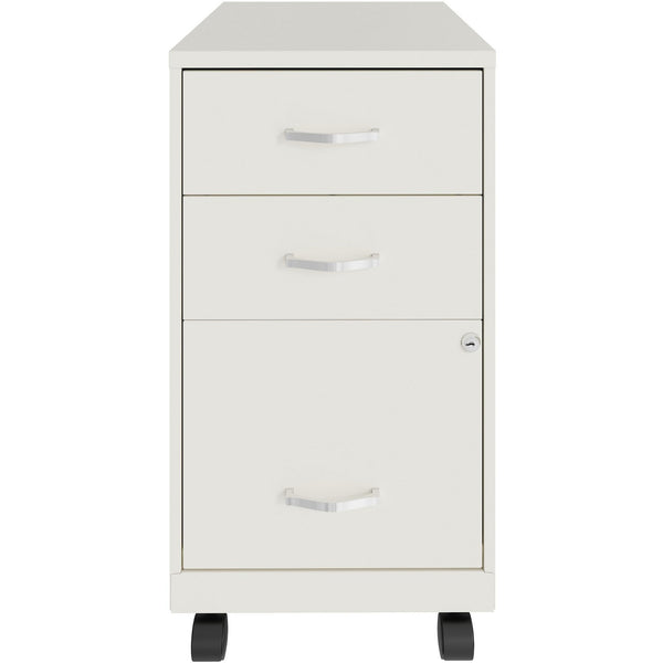 NuSparc 3-Drawer Organizer Metal File Cabinet, 14.2" Width x 18" Depth x 26.7" Height, White, Metal, Recycled (NPRVF318CMWE) Each