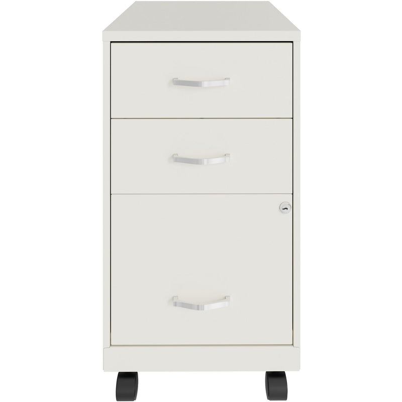 NuSparc 3-Drawer Organizer Metal File Cabinet, 14.2" Width x 18" Depth x 26.7" Height, White, Metal, Recycled (NPRVF318CMWE) Each