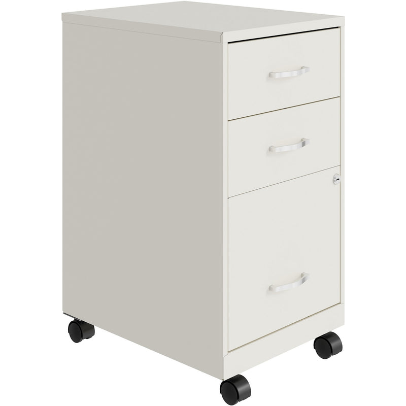 NuSparc 3-Drawer Organizer Metal File Cabinet, 14.2" Width x 18" Depth x 26.7" Height, White, Metal, Recycled (NPRVF318CMWE) Each