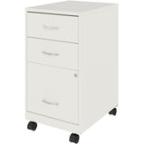 NuSparc 3-Drawer Organizer Metal File Cabinet, 14.2" Width x 18" Depth x 26.7" Height, White, Metal, Recycled (NPRVF318CMWE) Each