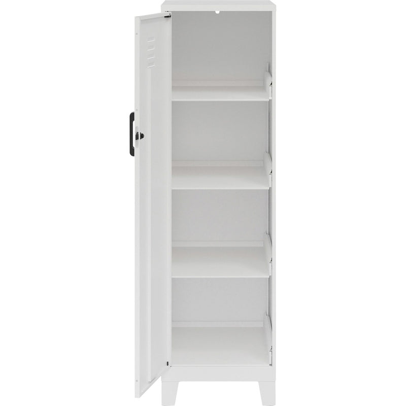 NuSparc Personal Locker, 4 Shelves, 53.3" Height x 14.2" Width x 18" Depth, White, Steel, TAA Compliant (NPRSL418ZZWE) Each