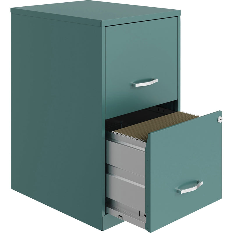 NuSparc 2 Drawer Vertical File Cabinet, 14.2" Width x 18" Depth x 24.5" Height, Teal, Baked Enamel, Steel, Recycled (NPRVF218AATL) Each