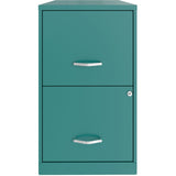 NuSparc 2 Drawer Vertical File Cabinet, 14.2" Width x 18" Depth x 24.5" Height, Teal, Baked Enamel, Steel, Recycled (NPRVF218AATL) Each