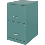 NuSparc 2 Drawer Vertical File Cabinet, 14.2" Width x 18" Depth x 24.5" Height, Teal, Baked Enamel, Steel, Recycled (NPRVF218AATL) Each