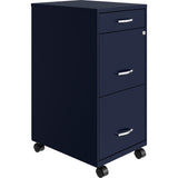 NuSparc 3 Drawer Mobile File Cabinet, 14.2" Width x 18" Depth x 29.5" Height, Blue, Painted Steel, Recycled (NPRVF318BMNY) Each