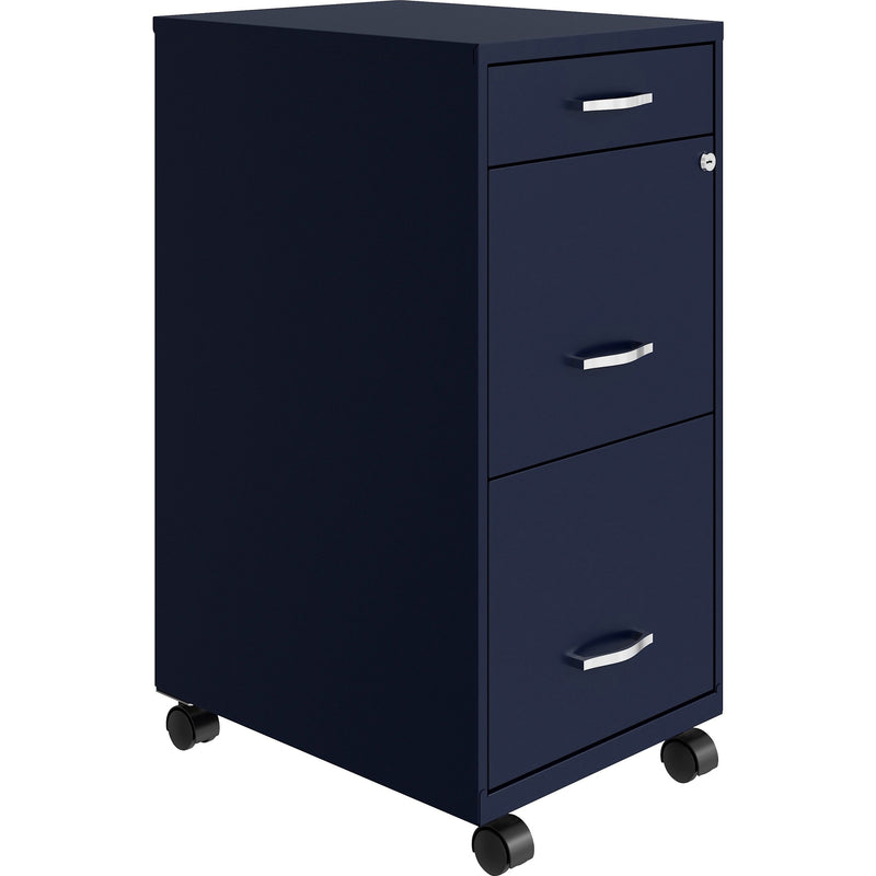 NuSparc 3 Drawer Mobile File Cabinet, 14.2" Width x 18" Depth x 29.5" Height, Blue, Painted Steel, Recycled (NPRVF318BMNY) Each