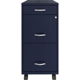 NuSparc 3 Drawer Mobile File Cabinet, 14.2" Width x 18" Depth x 29.5" Height, Blue, Painted Steel, Recycled (NPRVF318BMNY) Each