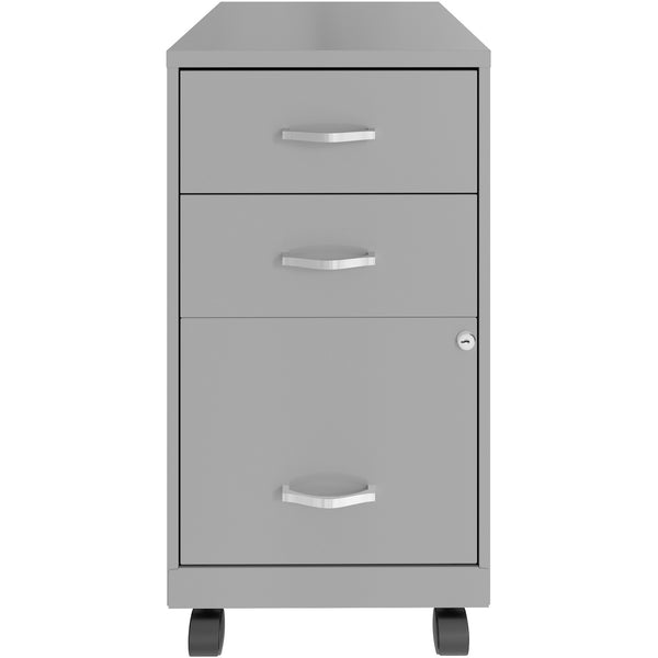 NuSparc 3-Drawer Organizer Metal File Cabinet, 14.2" Width x 18" Depth x 26.7" Height, Gray, Metal, Recycled (NPRVF318CMSR) Each