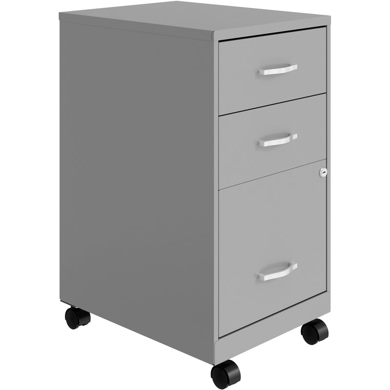 NuSparc 3-Drawer Organizer Metal File Cabinet, 14.2" Width x 18" Depth x 26.7" Height, Gray, Metal, Recycled (NPRVF318CMSR) Each