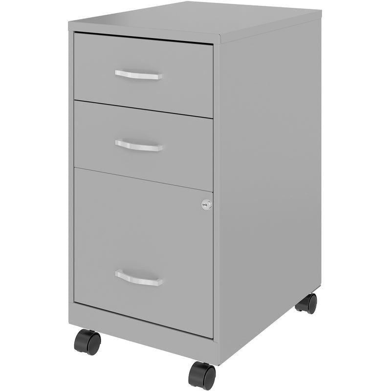 NuSparc 3-Drawer Organizer Metal File Cabinet, 14.2" Width x 18" Depth x 26.7" Height, Gray, Metal, Recycled (NPRVF318CMSR) Each