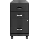 NuSparc 3-Drawer Organizer Metal File Cabinet, 14.2" Width x 18" Depth x 26.7" Height, Black, Metal, Recycled (NPRVF318CMBK) Each