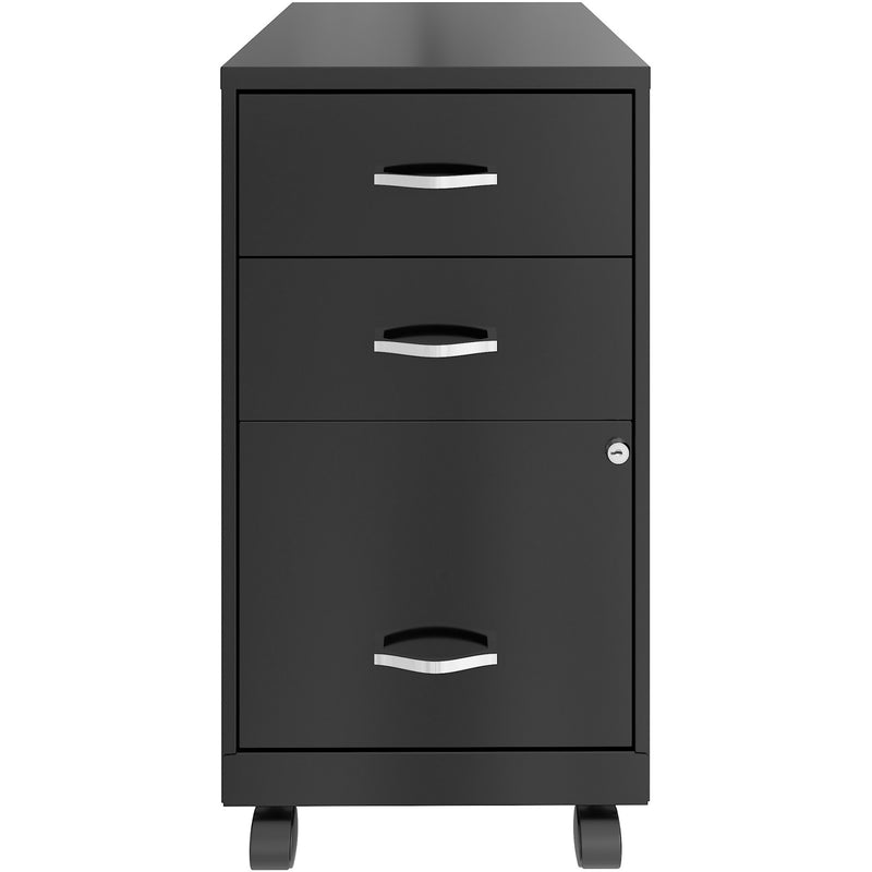 NuSparc 3-Drawer Organizer Metal File Cabinet, 14.2" Width x 18" Depth x 26.7" Height, Black, Metal, Recycled (NPRVF318CMBK) Each