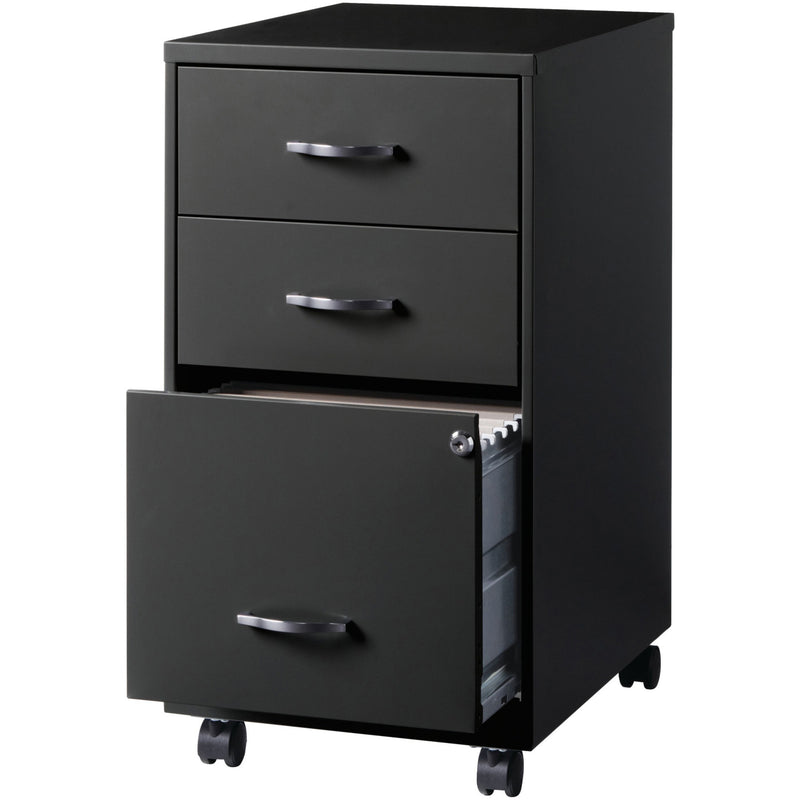 NuSparc 3-Drawer Organizer Metal File Cabinet, 14.2" Width x 18" Depth x 26.7" Height, Black, Metal, Recycled (NPRVF318CMBK) Each