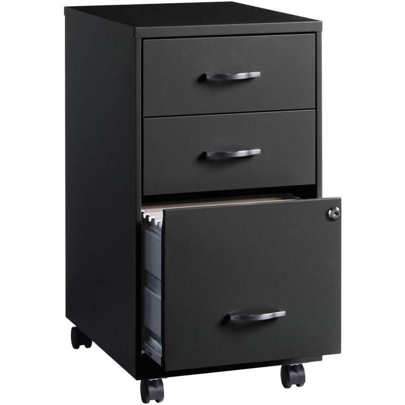 NuSparc 3-Drawer Organizer Metal File Cabinet, 14.2" Width x 18" Depth x 26.7" Height, Black, Metal, Recycled (NPRVF318CMBK) Each