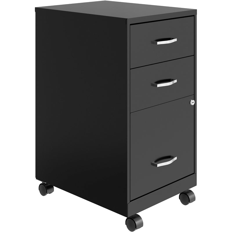 NuSparc 3-Drawer Organizer Metal File Cabinet, 14.2" Width x 18" Depth x 26.7" Height, Black, Metal, Recycled (NPRVF318CMBK) Each