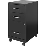 NuSparc 3-Drawer Organizer Metal File Cabinet, 14.2" Width x 18" Depth x 26.7" Height, Black, Metal, Recycled (NPRVF318CMBK) Each