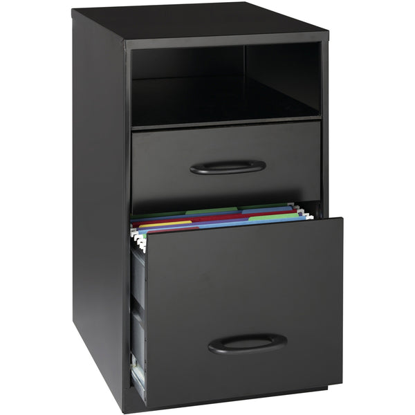 NuSparc 2 Drawer File Organizer Cabinet, 14.2" Width x 18" Depth x 24.5" Height, Black, Metal, Recycled (NPRVF318DDBK) Each