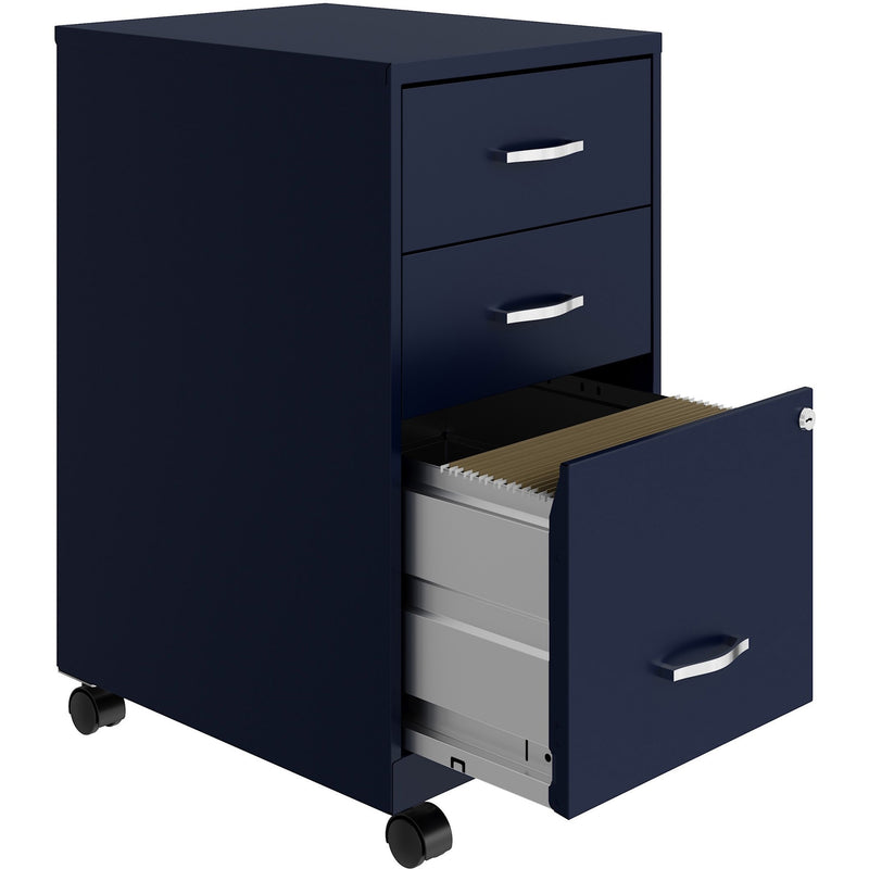 NuSparc 3-Drawer Organizer Metal File Cabinet, 14.2" Width x 18" Depth x 26.7" Height, Navy, Metal, Recycled (NPRVF318CMNY) Each