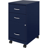 NuSparc 3-Drawer Organizer Metal File Cabinet, 14.2" Width x 18" Depth x 26.7" Height, Navy, Metal, Recycled (NPRVF318CMNY) Each