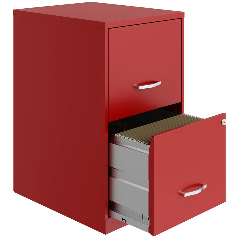 NuSparc 2 Drawer Vertical File Cabinet, 14.2" Width x 18" Depth x 24.5" Height, Red, Baked Enamel, Steel, Recycled (NPRVF218AARD) Each