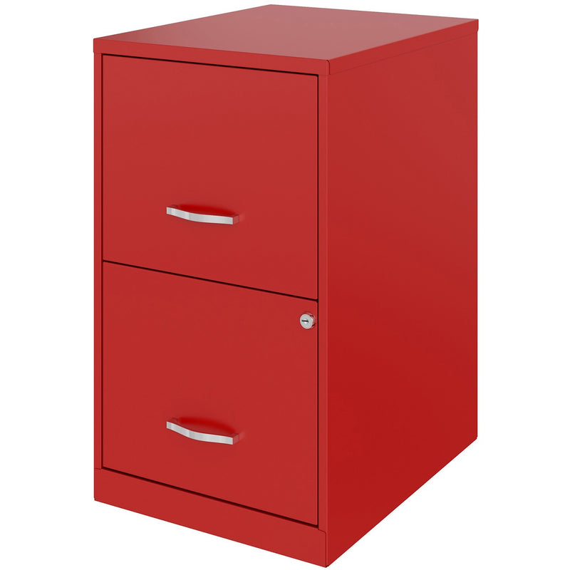 NuSparc 2 Drawer Vertical File Cabinet, 14.2" Width x 18" Depth x 24.5" Height, Red, Baked Enamel, Steel, Recycled (NPRVF218AARD) Each