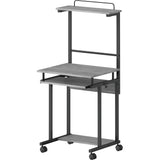 NuSparc Mobile Computer Workstation w/Keyboard Tray, Weathered Charcoal Laminate, Black Top, 110 lb Capacity (NPRWS100AMWC) Each