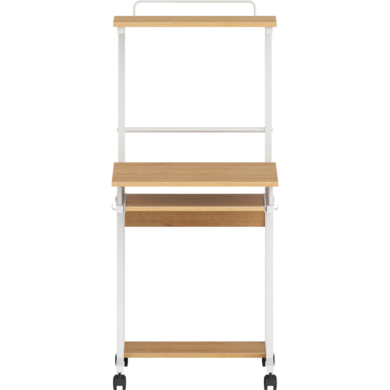 NuSparc Mobile Computer Workstation w/Keyb0ard Tray, Maple, White Top, 110 lb Capacity (NPRWS100AMME) Each