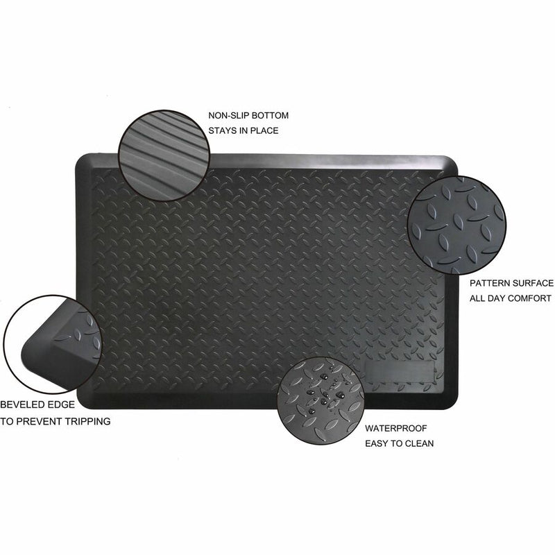 Lorell Workstation Mat, Workstation, 36" Length x 24" Width, Polyurethane Foam, Black (LLR99527) Each