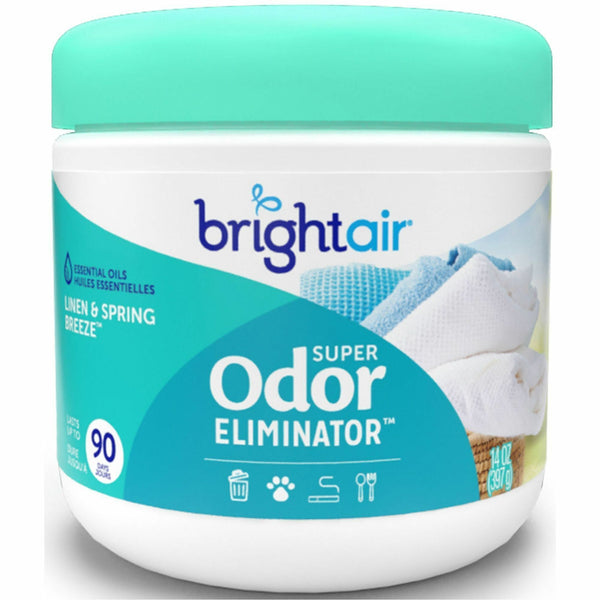 Bright Air Super Odor Eliminator Air Freshener, 14 fl oz (0.4 quart), Linen & Spring Breez, 6/Carton (BRI901046CT) Case of 6