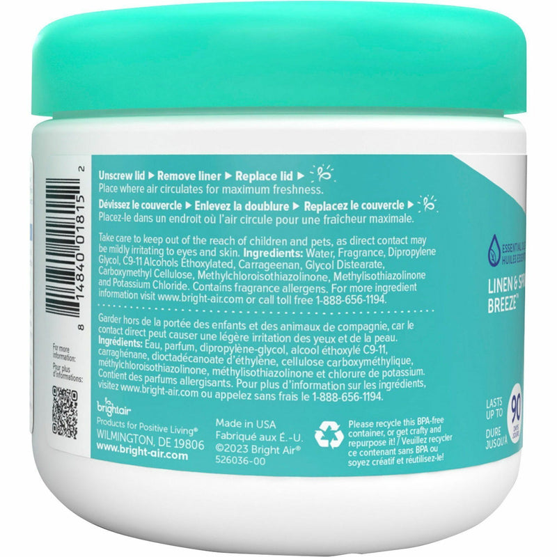 Bright Air Super Odor Eliminator Air Freshener, 14 fl oz (0.4 quart), Linen & Spring Breez, 6/Carton (BRI901046CT) Case of 6