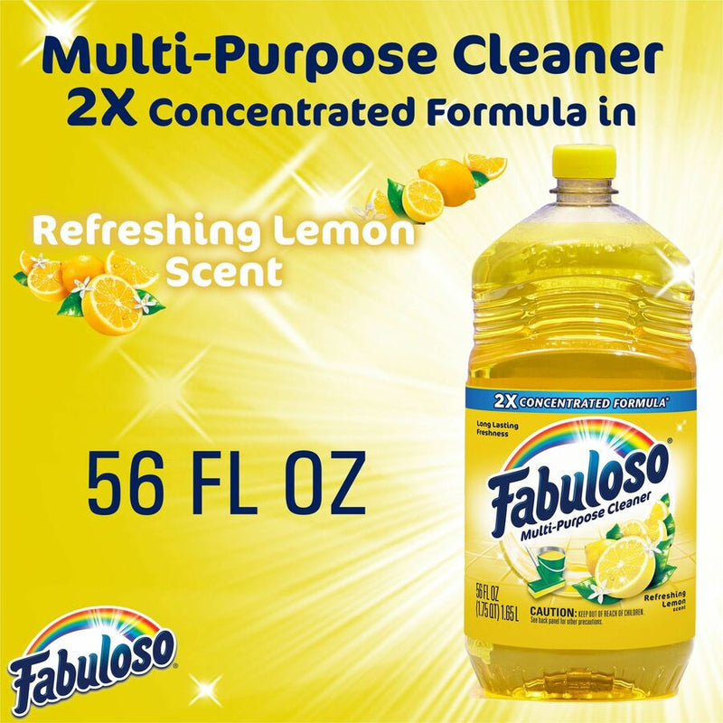 Fabuloso Multi-Purpose Cleaner Concentrate, 56 fl oz (1.8 quart), Refreshing Lemon Scent, 6/Carton (CPCMX06157ACT) Case of 6