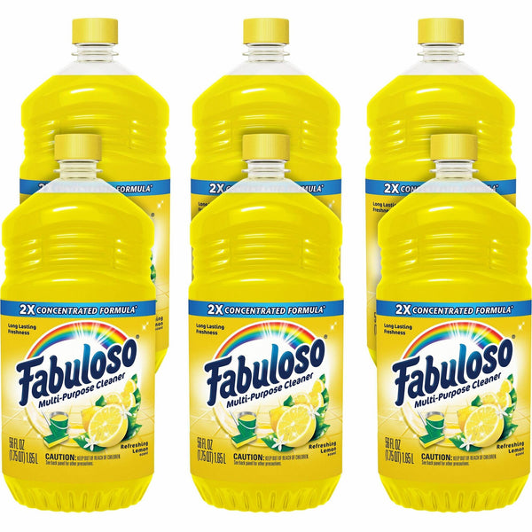 Fabuloso Multi-Purpose Cleaner Concentrate, 56 fl oz (1.8 quart), Refreshing Lemon Scent, 6/Carton (CPCMX06157ACT) Case of 6