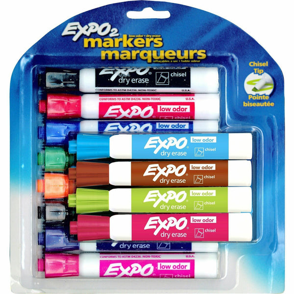 Expo Dry Erase Markers, Chisel Marker Point, Assorted Ink, 12/Pack (SAN2200961) Pack of 12