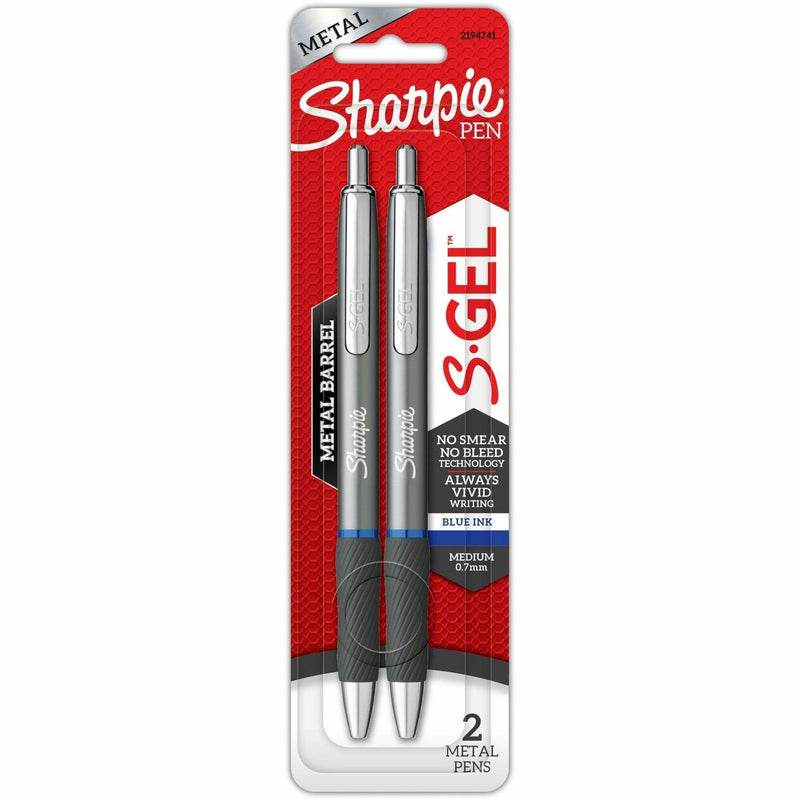 Sharpie S-Gel Pens, 0.7 mm Bold Pen Point, Black Ink, Gunmetal Barrel, 2/Pack (SAN2194741) Pack of 2