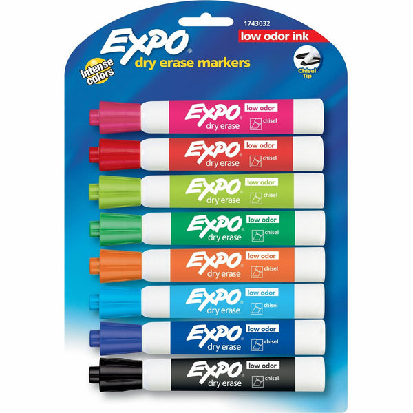 Expo Dry Erase Markers, Chisel Marker Point, Assorted Ink, 8/Pack (SAN2198615) Pack of 8