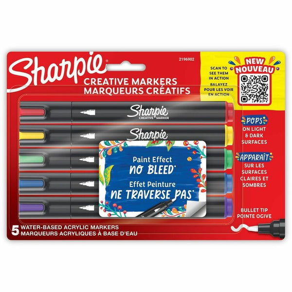Sharpie Creative Markers, Medium Bullet Tip, Assorted Colors, 5/Pack (SAN2196902) Pack of 5